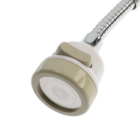 Zein aerator, stream adjustment, on a flexible hose, 170 mm, 3 modes, plastic, white-11