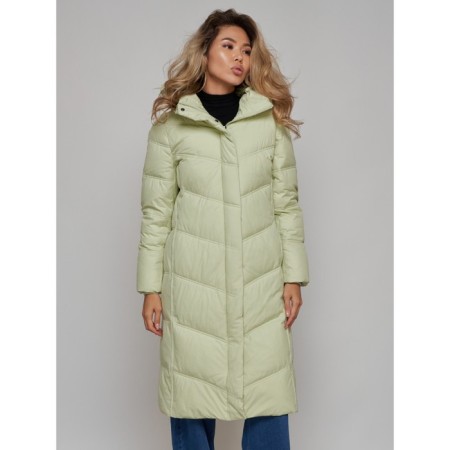 Coat insulated winter female, size 48, color light green-7