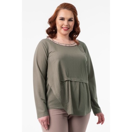 Female blouse, size 60, khaki color