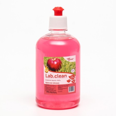 Liquid soap with a delicate pink "red apple", a push pour cover, 500 ml