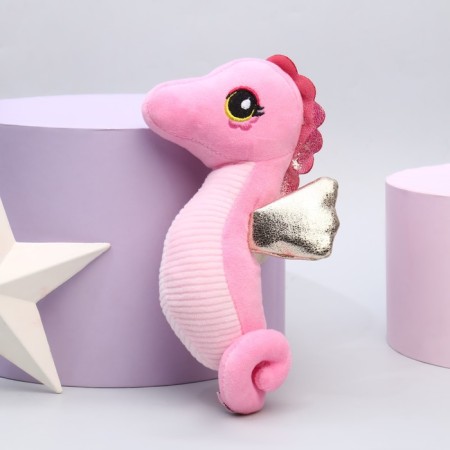 Soft toy "Sea Horse", pink color-3