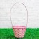 Bamboo wicker basket, d13xh9.5/28cm, light pink