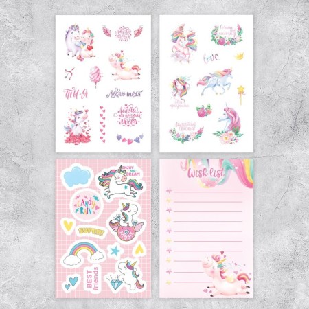 Stickerbook "#unicorns", 8 sheets, 14 x 21 cm-2