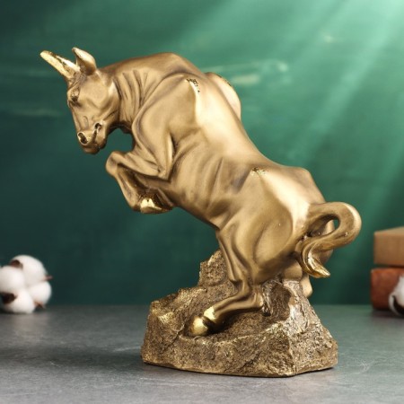 Figure "Bull on Stone" 21x25x9cm, bronze-3