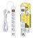 Duwi network filter, 5 outlets, 5 m, 10 A, PVS 3x0.75 mm2, with salary, 2 usb, with curtains, white