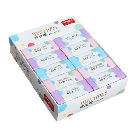 Rectangular eraser "pasta", in a paper holder, mix-8