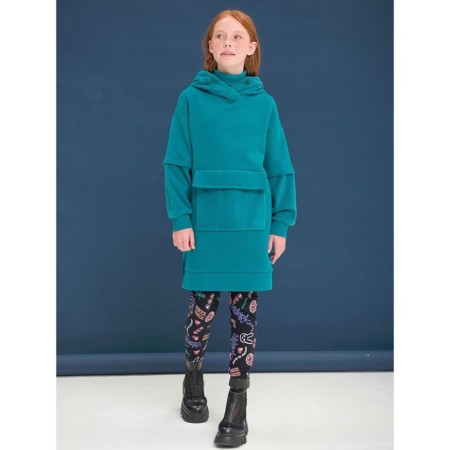 Sweatshirt for girls, height 134 cm, emerald color-5