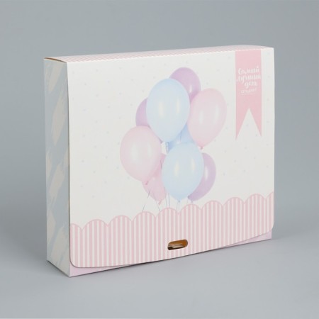 Gift folding box, packaging, “The best day”, 20 x 18 x 5 cm-1