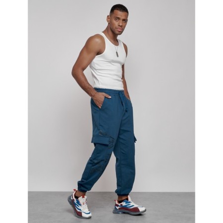 Joggers male, size 48, blue color-17