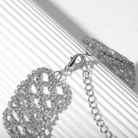 Bracelet "ice" Infinity, white color in silver, 19 size-5