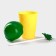 A plastic glass with a tube and a lid of the pineapple, 450 ml, yellow color
