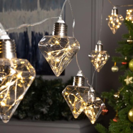 Garland “thread” 3 m with nozzles “Crystal bulbs”, IP20, transparent thread, 80 LED, glow warm white, 8 modes, 220 V