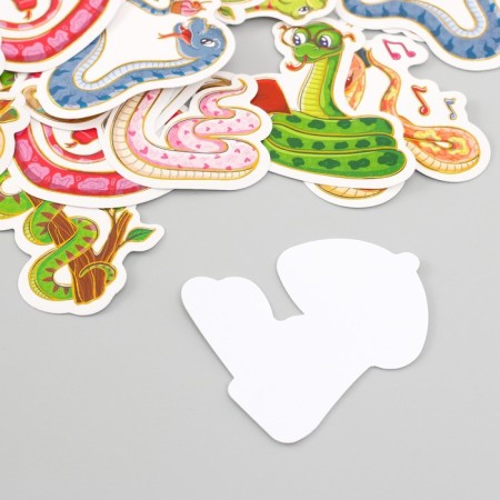 Stickers for creativity "Cartoon snakes" embossing gold set 48 pcs 9x7x0.8 cm-4