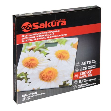 Floor scales Sakura SA-5072S, electronic, up to 180 kg, drawing "Bamboo"-8