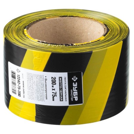 Signal tape 12242-75-200, yellow-black, 75 mm x 200 m-1