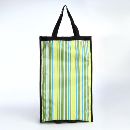 Folding bag on Velcro, 2 wheels, green color-1