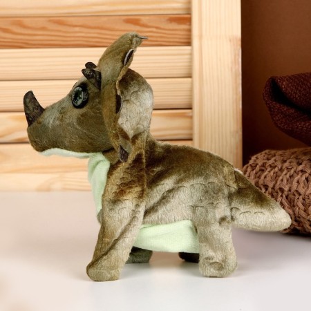 Soft musical toy "Dinosaurus", 16 cm, dark green color-2