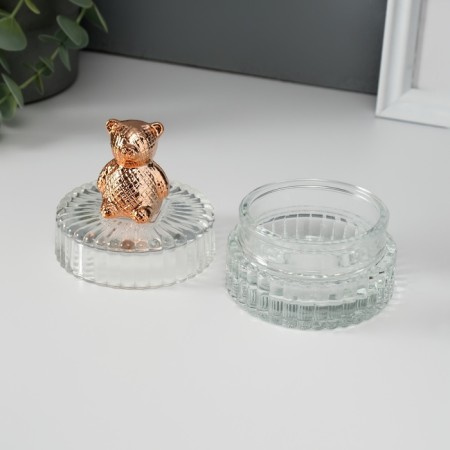 Casket glass, ceramics "Copper Bear" 7.8x7.8x9.5 cm-5