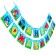 Garland on the tape "Happy Birthday", length 160 cm, blue tractor