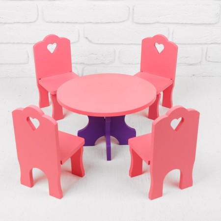 Puppet furniture "Table with chairs", 5 parts-1