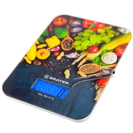 Brayer 1801br kitchen scales, weight up to 8 kg, 20x14.5cm-1