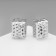 Earrings Metal "Chord" wicker, rectangle, silver color