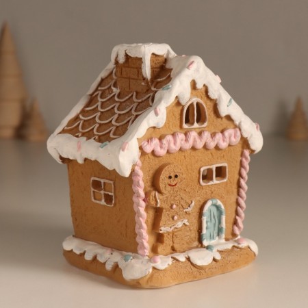 Souvenir Polystone Light "Ginger House with Pechenyushka" 11.2x9x12.8 cm-2