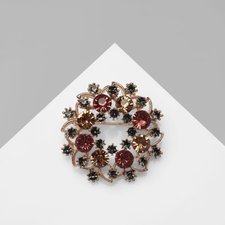 Brooch "Salute", colored in light coffee gold-2