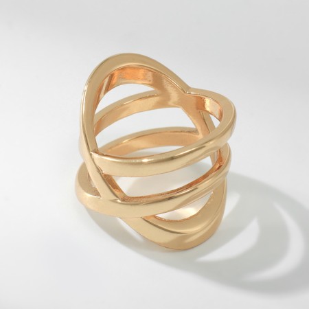 Ring Metal "Trend" double section, color gold, size 18-1