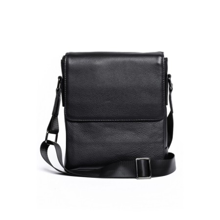 Bag Cross-Body Men, genuine leather, de-gosa black, 19x6x22 cm-2