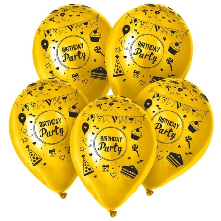 Shar Latex 12 "" Funny Party ", pastel, set of 5 pcs., Color yellow-1