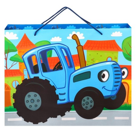 Laminated horizontal package, 40 x 31 x 11 cm, blue tractor-4