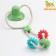 Dog toy "Rings with spikes on a suction cup", 40 cm, green/blue/red