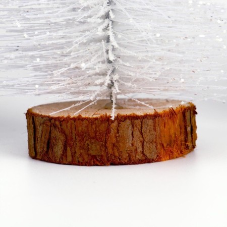 New Year's decor "Fir tree in white with sparkles" 8 × 8 × 20 cm-2