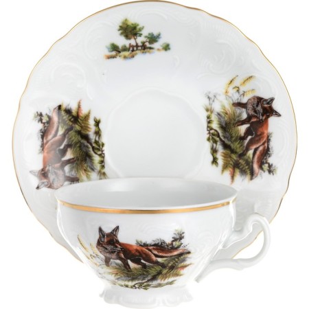SUMCH "Hunting Stories", a cup of 205 ml with a saucer 155 mm low bernadotte, mix-3