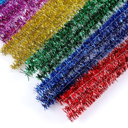 Wire with pile for crafts and decoration, set of 30 pcs., Mix color with brilliance-4