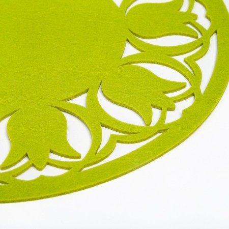 Napkin Decorative shade "Tulips" Color green, D 30 cm, 100% p/e, felt-2