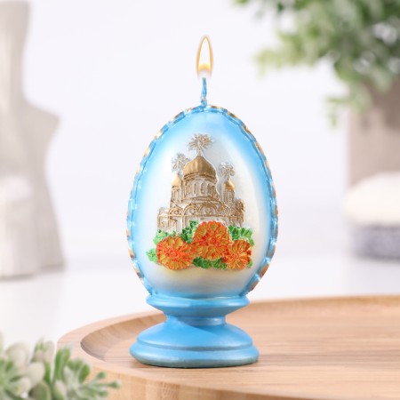 Figure candle Small "Easter egg with the temple", 5.5x9 cm, 95 gr mix-1