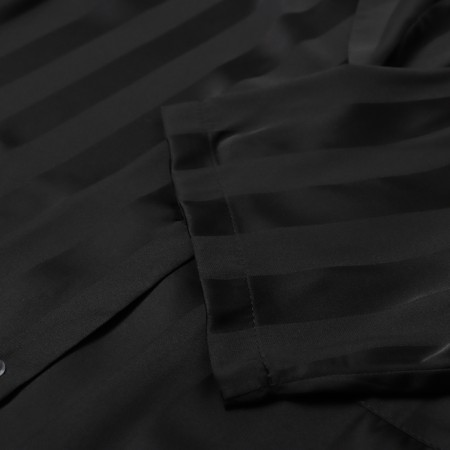 Female pajamas (shirt and shorts) KAFTAN SILK "strip" R.48-50, black-7