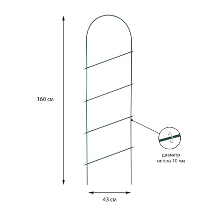 Shpalera, 160 × 43 × 1 cm, metal, green, "line"
