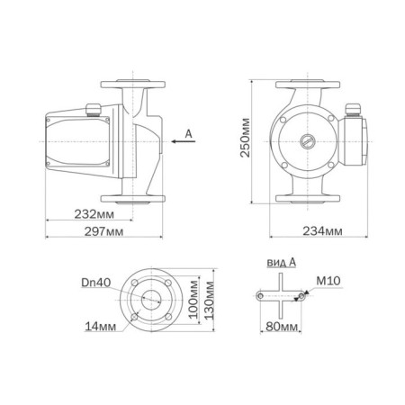 Circulation pump Aquario AC 8-8-40f 5408, 700 W, 230 l/min, pressure 12 m, cast iron-4