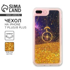 Чехол на телефона iPhone 7,8 PLUS с блёстками внутри Stars , 7,7 × 15,8 см.