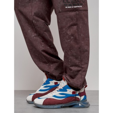 Sports male trousers, size 48, brown color-16