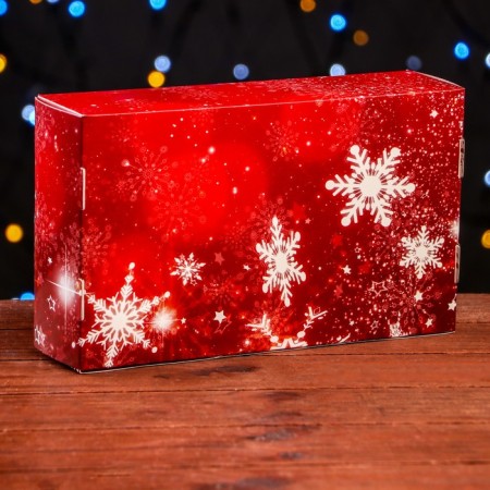 The box is folding, under 5 eclairs “snowflakes”, 25.2 x 15 x 6.6 cm-1