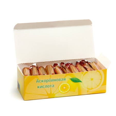 Ascorbic acid with sugar with the taste of strawberries ecotex, 30 packages of 10 tablets-1