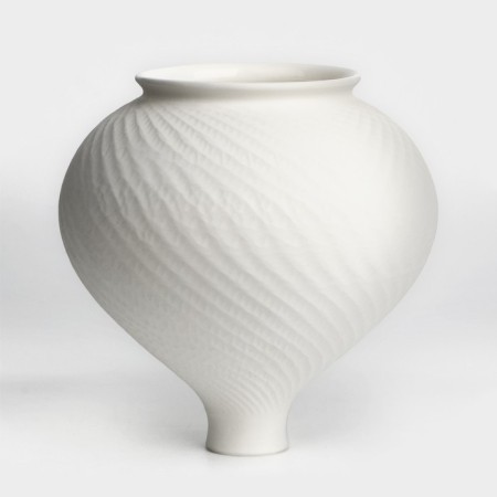 Vase for flowers decorative "Toledo" color white 20 x 15 x 15 cm