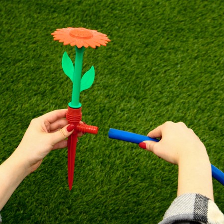 Distant sprayer, 29 cm, peak, fitting under the hose, plastic, mix color, “flower”, Greengo-14