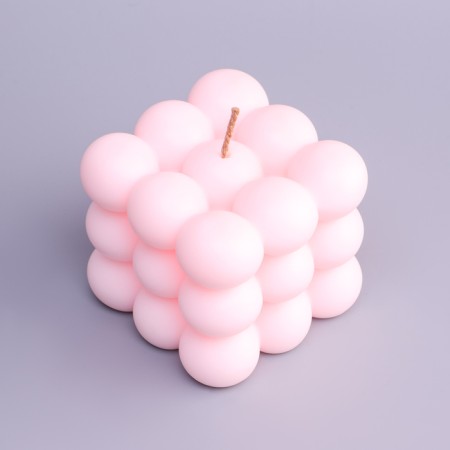 Figure candle "Babb cube", 6 cm, pink-3