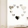 Interior stickers "hearts", mirror, decor on the wall, set 10 pcs, 14 x 15, 9 x 10 cm
