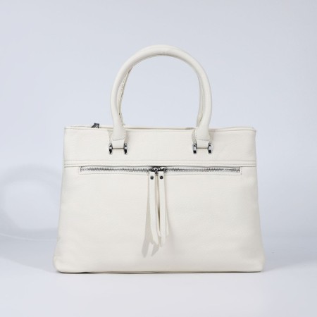 Lugus bag, 2 external pockets, white color